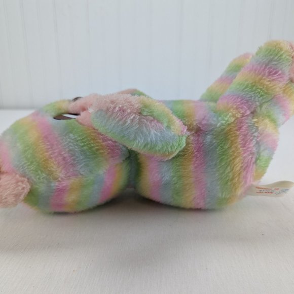 Well Made Pastel Rainbow Striped Teddy Bear Plush 12" Stuffed Animal 1984 - Picture 4 of 10